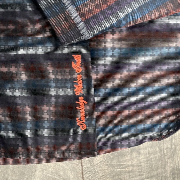 Robert Graham‎ Men's Medium Calisoga Long Sleeve Woven Shirt Flip Cuff Roses - Picture 5 of 9